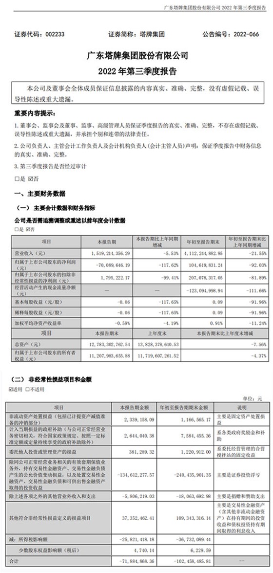 第三季度报告