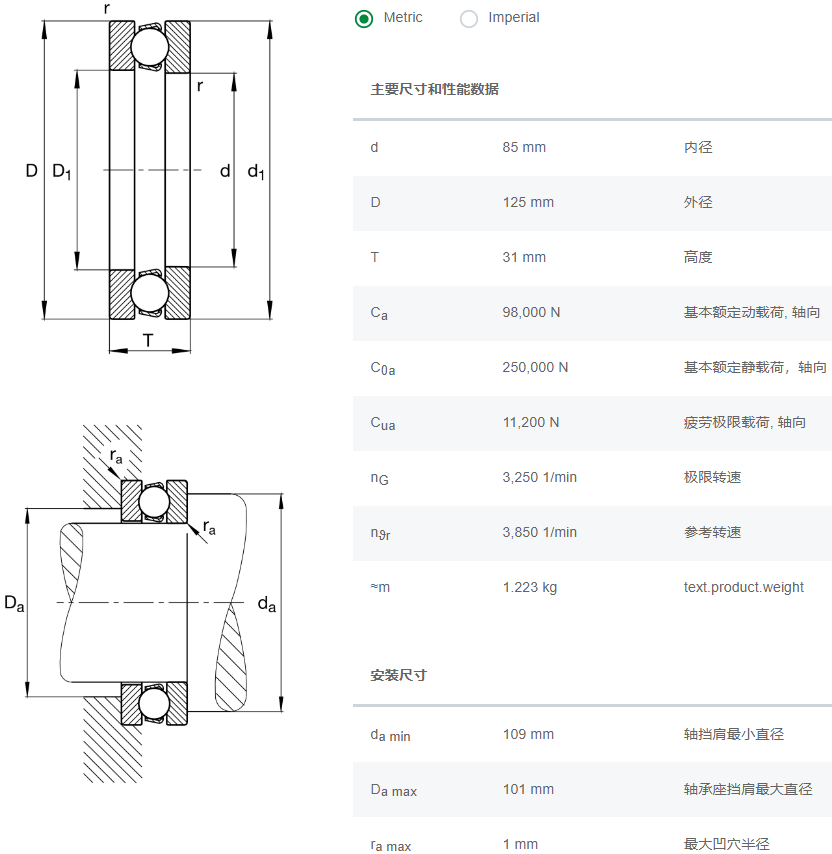 51217轴承数据