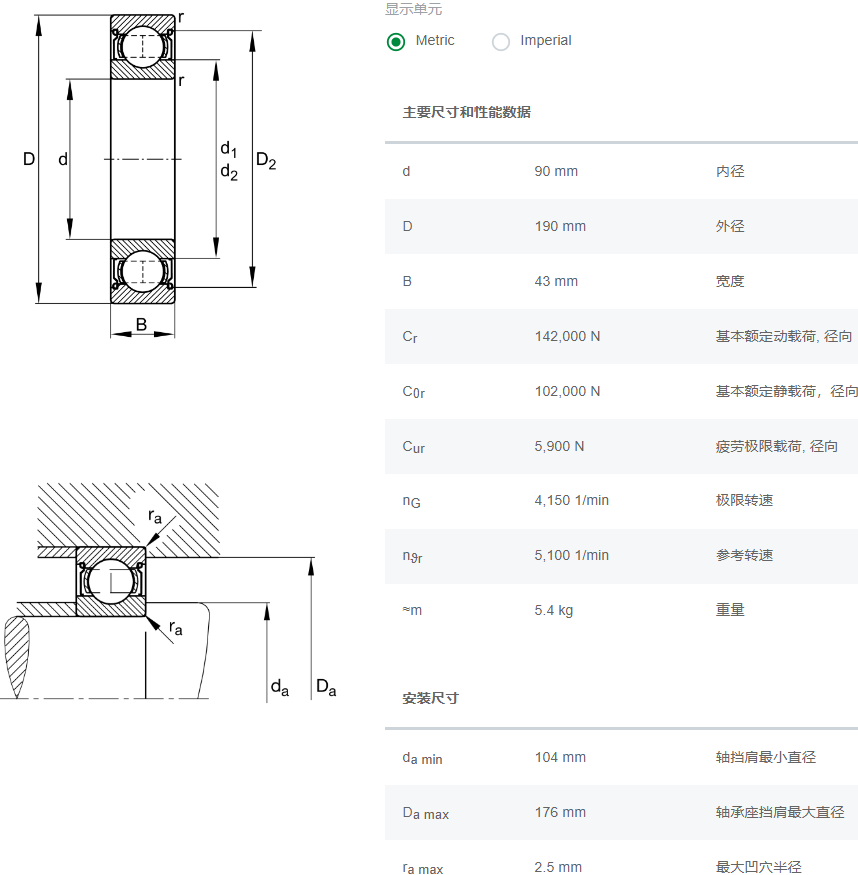 FAG深沟球轴承6318.2ZR