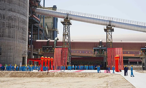 该项目日产6300吨熟料水泥生产线成功点火